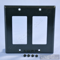 Leviton Black 2-Gang Decora Wallplate GFCI GFI Standard Plastic Cover 80409-E