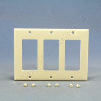 Cooper Light Almond Standard Decorator 3-Gang Thermoset Wallplate GFCI GFI Cover 2163LA