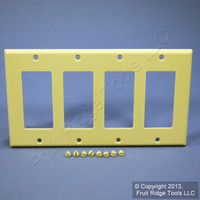 Leviton Ivory Decora Standard 4-Gang Wallplate GFCI GFI Plastic Cover 80412-I