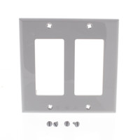 Leviton Gray 2-Gang Unbreakable Decora Wallplate GFCI GFI Nylon Cover 80409-NGY