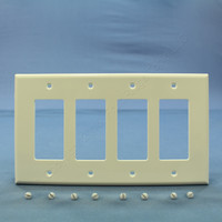 Leviton White 4-Gang Decora Unbreakable MIDWAY Large Wallplate GFI GFCI Cover PJ264-W