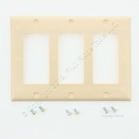Eaton Ivory Standard Decorator 3-Gang Thermoset Wallplate GFCI GFI Cover 2163V