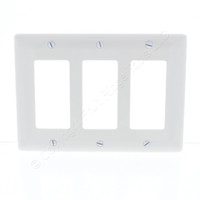 Hubbell White Standard Size 3-Gang Decorator Unbreakable Nylon Wallplate GFCI GFI Cover NP263W
