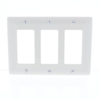 Hubbell White 3-Gang Decorator Rocker Switch GFCI Wallplate UNBREAKABLE Nylon Cover NP263W