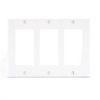 Leviton White Decora 3-Gang Plastic Wallplate GFCI GFI Thermoset Cover 80411-W