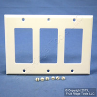 Leviton White Decora 3-Gang Plastic Wallplate GFCI GFI Thermoset Cover 80411-W
