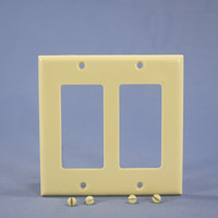 Eagle Ivory Decorator Standard 2-Gang Unbreakable Wallplate GFCI GFI Cover 5152V