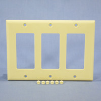 Eagle Ivory Standard Decorator 3-Gang Thermoset Wallplate GFCI GFI Cover 2163V