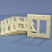 10 Cooper Light Almond Decorator Standard 2-Gang Thermoset Wallplate GFCI GFI Covers 2152LA