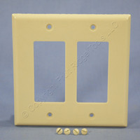 Eagle Ivory Mid-Size 2-Gang Decorator Thermoset Wallplate GFCI GFI Cover 2052V