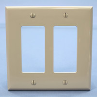 Cooper Gray 2-Gang Decorator UNBREAKABLE Mid-Size Nylon Wallplate GFCI GFI Polycarbonate Cover PJ262GY