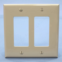 Cooper Gray 2-Gang Decorator UNBREAKABLE Mid-Size Nylon Wallplate GFCI GFI Polycarbonate Cover PJ262GY