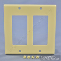 Leviton Ivory Decora 2-Gang Plastic Wallplate GFCI GFI Standard Cover 80409-I