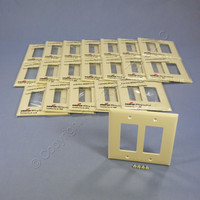 20 Cooper Ivory 2-Gang Decorator UNBREAKABLE Mid-Size Wallplate GFI GFI Covers PJ262V