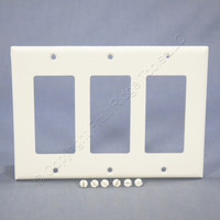 Eagle White Standard Decorator 3-Gang Thermoset Wallplate GFCI GFI Cover 2163W