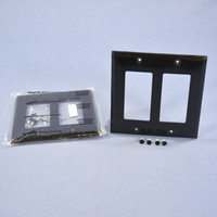 2 Cooper Black Decorator Standard 2-Gang Unbreakable Wallplate GFCI GFI Covers 5152BK
