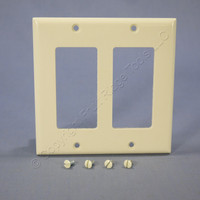 Cooper Almond Decorator Standard 2-Gang Thermoset Wallplate GFCI GFI Cover 2152A