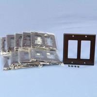 10 Cooper Brown Decorator Standard 2-Gang Thermoset Wallplate GFCI GFI Covers 2152B
