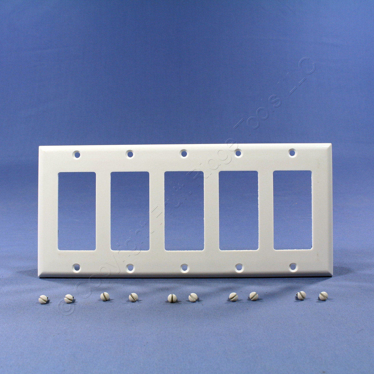 Cooper Thermoset Ivory 5-Gang Standard Decorator GFCI GFI Wallplate Cover 2165V 