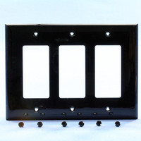 Cooper Black 3-Gang Decorator UNBREAKABLE Mid-Size Wallplate GFI GFI Cover PJ263BK