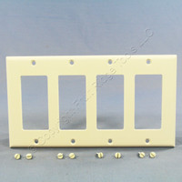 Cooper Light Almond Standard Decorator 4-Gang Thermoset Wallplate GFCI GFI Cover 2164LA