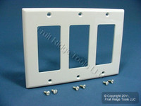 Leviton White 3-Gang Decora Wallplate UNBREAKABLE GFCI GFI 80411-NW