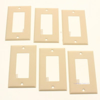 New 6 Pack Amerelle Wrinkle Ivory Steel Rocker Switch Wallplate Covers C971RIVVP
