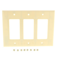 Cooper Ivory Decorator Mid-Size 3-Gang GFI GFCI Cover Rocker Switch Wallplate 2063V