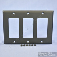 Mulberry Matte Black Metal Standard 3-Gang Decorator/GFCI. Rocker Switch Cover Wallplate Switchplate 87403