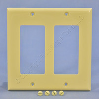 Cooper Ivory Decorator Standard 2-Gang Unbreakable Wallplate GFCI GFI Cover 5152V