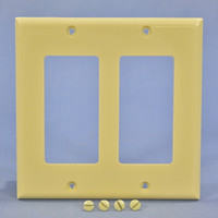 Cooper Ivory Decorator Standard 2-Gang Unbreakable Wallplate GFCI GFI Cover 5152V