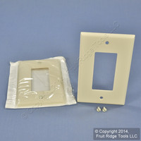2 Leviton Light Almond Decora LARGE Wallplate GFCI GFI Rocker Switch Covers 80601-T