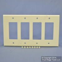Leviton Almond LARGE Residential Decora GFCI 4-Gang Wallplate Cover GFI 80612-A