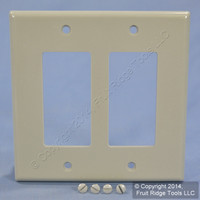New Leviton Midway Gray 2-Gang Decora Plastic Wallplate GFCI GFI Cover 80609-GY