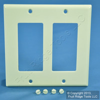 Leviton Almond Decora 2-Gang Plastic Wallplate GFCI GFI Standard Cover 80409-A