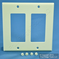 Leviton Almond Decora 2-Gang Plastic Wallplate GFCI GFI Standard Cover 80409-A