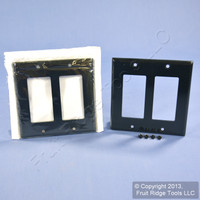 2 Leviton Black Decora 2G Standard Size Flush Wallplate GFCI GFI Covers 80409-E