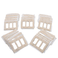 50 Leviton Ivory Decora 3-Gang Flush Thermoset Wallplate GFCI GFI Covers 80411-I