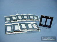 10 Leviton Black Decora 2-Gang Standard Wallplate GFCI GFI Smooth Covers 80409-E
