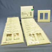 20 Cooper Almond 2-Gang Decorator UNBREAKABLE Mid-Size Wallplate GFCI GFI Nylon Covers PJ262A
