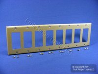 Leviton Ivory 8-Gang Decora Thermoset Wallplate GFCI GFI Plastic Cover 80408-I