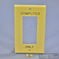 Leviton Ivory UNBREAKABLE Decora "COMPUTER ONLY" Wallplate GFI GFCI Cover 80401-COI