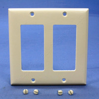 Pass and Seymour Light Almond Standard Size 2-Gang Decorator Thermoset Wallplate Cover SP262-LA