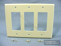 Leviton Almond Decora LARGE 3-Gang GFI GFCI Cover Rocker Switch Wallplate 80611-A