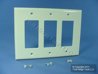 Leviton Almond 3-Gang Decora Unbreakable Midway Wallplate GFI GFCI PJ263-A