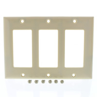 Pass and Seymour Ivory Standard Size 3-Gang Decorator Urea Thermoset Wallplate Plastic Cover SP263-IU