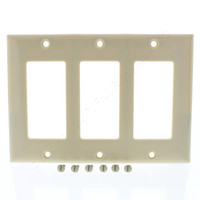 Pass and Seymour Ivory Standard Size 3-Gang Decorator Urea Thermoset Wallplate Plastic Cover SP263-IU