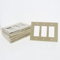 15 Cooper Ivory 3-Gang Decorator UNBREAKABLE Mid-Size Wallplate GFCI GFI Covers PJ263V