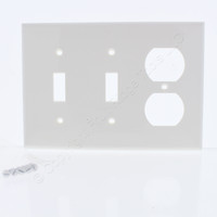 Leviton DISCOLORED White UNBREAKABLE 3-Gang Switch/Outlet Wallplate Receptacle Cover Switchplate 80721-W