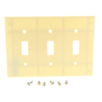 New Leviton Ivory 3-Gang Toggle Switch Plastic Cover Wallplate Switchplate 86011